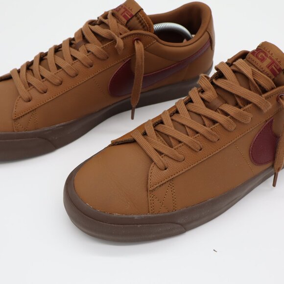Nike SB Blazer Low Pro GT Light British Tan/Dark Team Red Size 14 - Picture 2 of 9